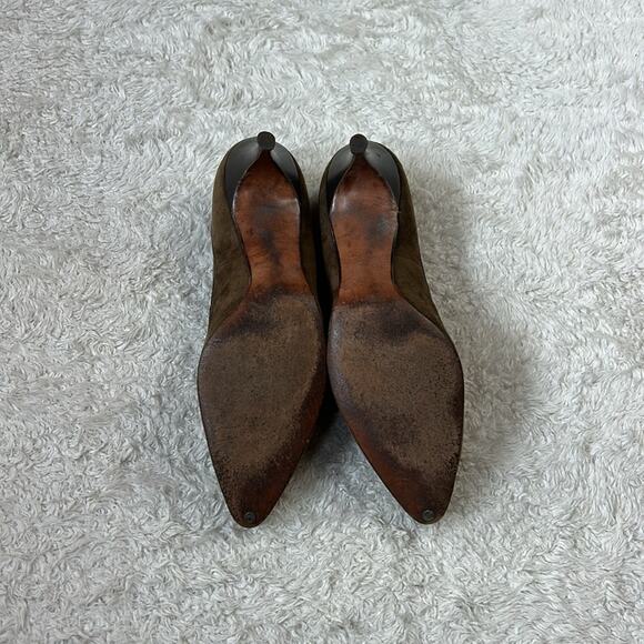 Lifestride brown suede and leather bow pointed toe heels, size 6 AA narrow - Picture 8 of 10